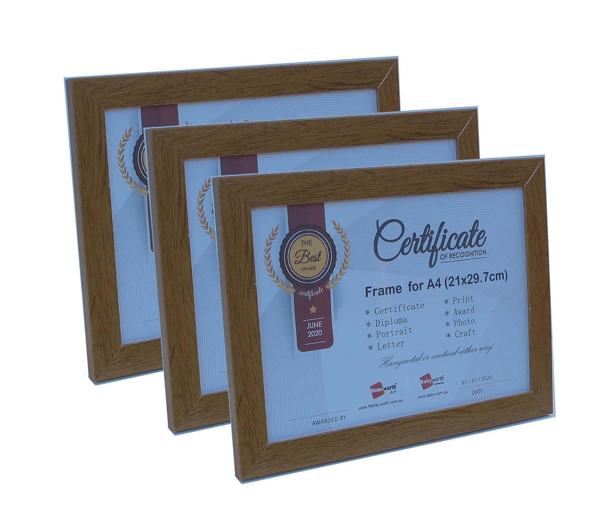 Picture Frame For Photo / Picture / Certificate Size A4 ( 21x29.7 cm ) - Babyworth