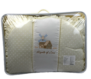 Babyworth Cot Bedding Set With Blanket & Sheets & Bumper & Pillar Color Cream