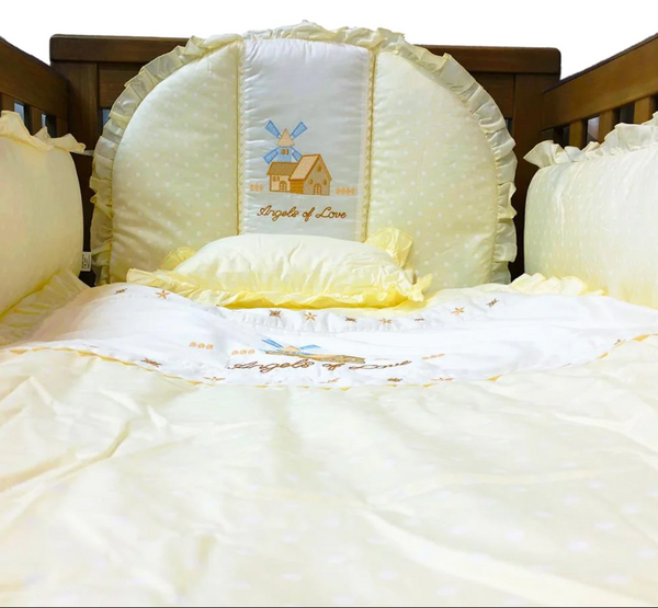 Babyworth Cot Bedding Set With Blanket & Sheets & Bumper & Pillar Color Cream