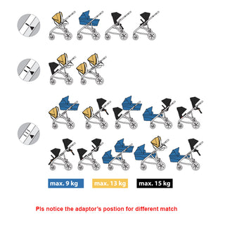 Babyworth Luxi Pram with two seats - Babyworth