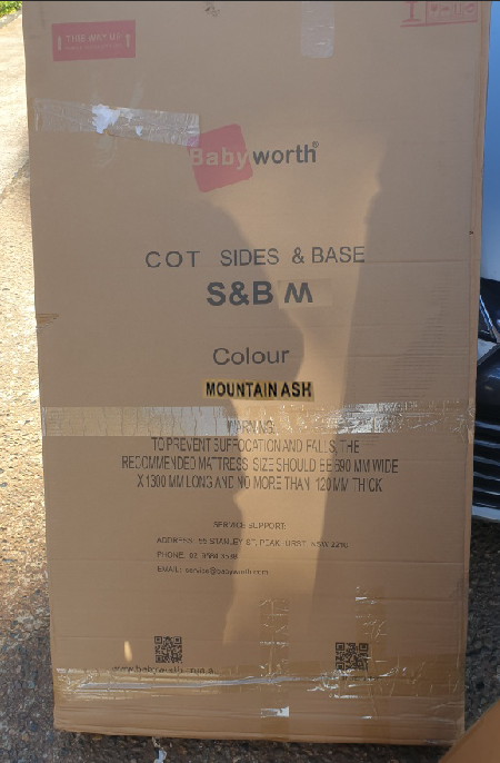 Babyworth Sleigh Cot  with Mattress - Babyworth