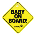 SAFETY 1ST BABY ON BOARD CARD YELLOW / BLUE / PINK - Babyworth