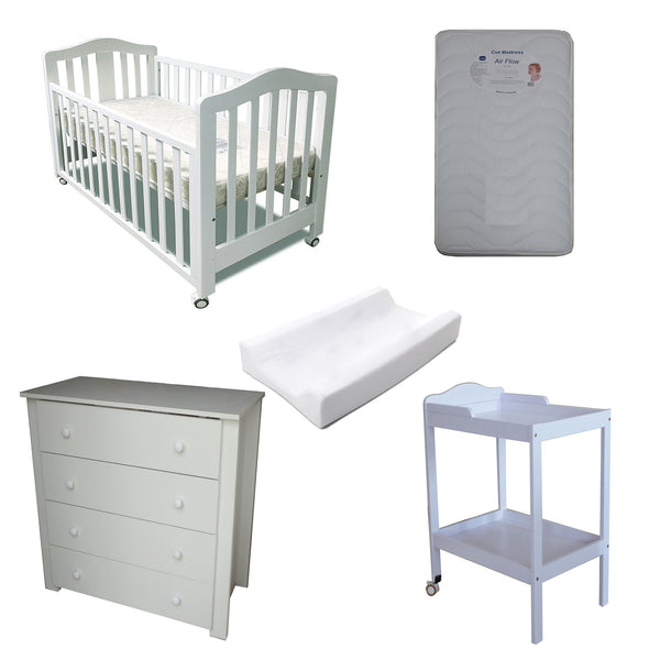 Babyworth Classic Cot Change Table Chest Package - Babyworth