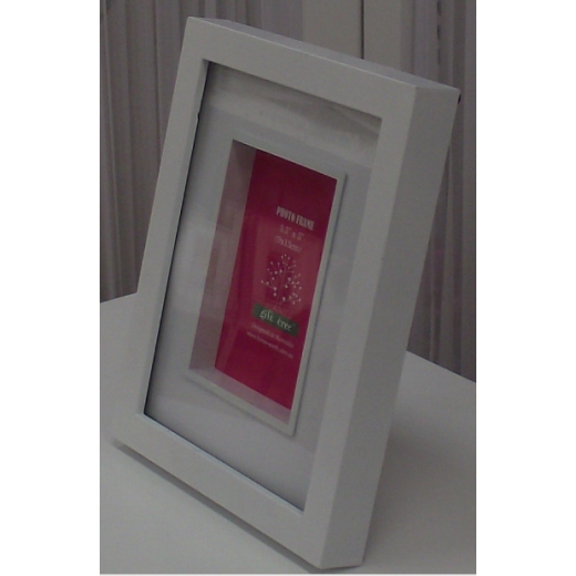 Homeworth BOX MAT WINDOW PHOTO FRAME MPH25B 3.5X5" WHITE - Babyworth