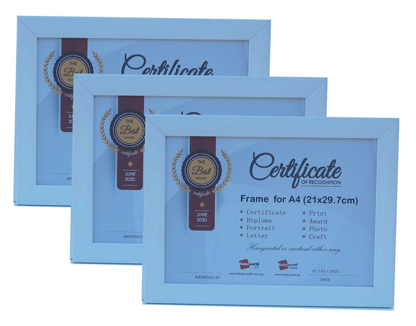 Picture Frame For Photo / Picture / Certificate Size A4 ( 21x29.7 cm ) X3 - Babyworth