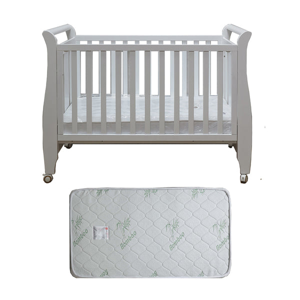 Babyworth Urban Sleigh Cot Optioned With Mattress - Babyworth