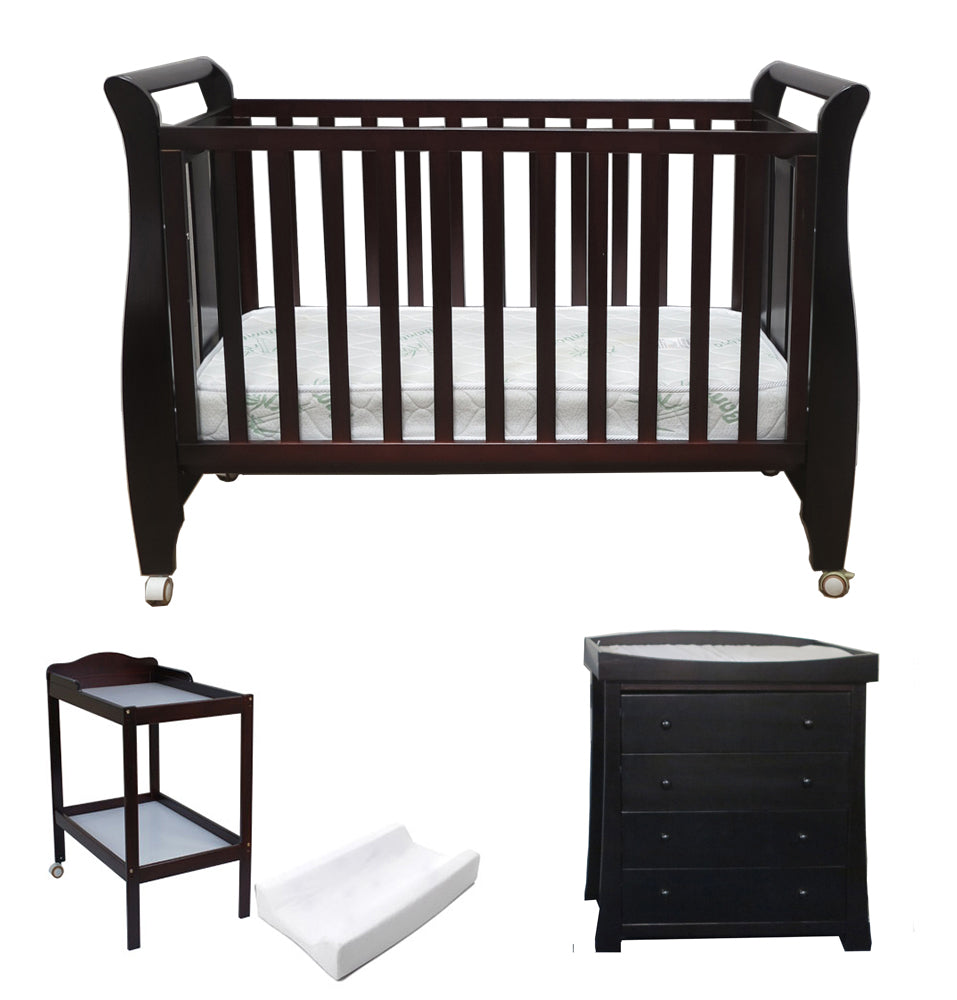 Babyworth Urban Sleigh Cot+Change Table+Chest With Changing Top Option