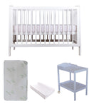 Grotime  DAINTY Cot  Baby Bed with Mattress and Change Table with Pad - Babyworth