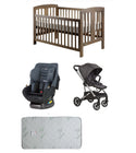 Grotime Pearl Cot  Baby Bed with Mattress, Mother's Choice Adore Car Seat, Babyworth Luxi Pram Package - Babyworth