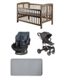 Grotime Pearl Cot  Baby Bed with Mattress, Mother's Choice Adore Car Seat, Babyworth Luxi Pram Package - Babyworth