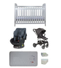Grotime Pearl Cot  Baby Bed with Mattress, Mother's Choice Adore Car Seat, Babyworth Luxi Pram Package - Babyworth