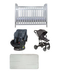 Grotime Pearl Cot  Baby Bed with Mattress, Mother's Choice Adore Car Seat, Babyworth Luxi Pram Package - Babyworth