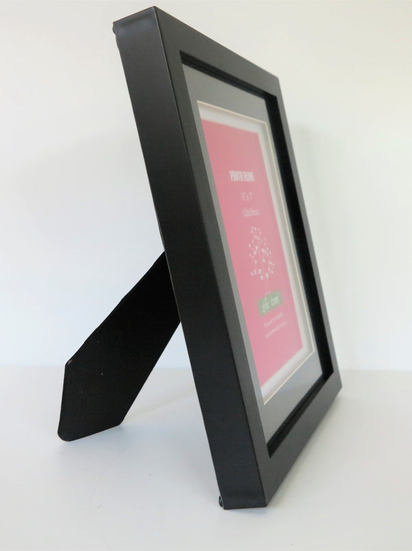 PICTURE FRAME BOX MAT FOR PHOTO SIZE 5x7" BLACK-BLACK - Babyworth