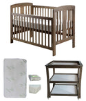 Grotime   Pearl 4-in-1 cot  Baby Bed with Mattress and Change Table Mountain Ash - Babyworth