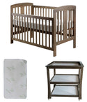 Grotime   Pearl 4-in-1 cot  Baby Bed with Mattress and Change Table Mountain Ash - Babyworth