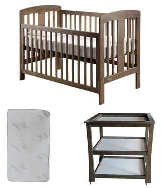 Grotime   Pearl 4-in-1 cot  Baby Bed with Mattress and Change Table Mountain Ash - Babyworth