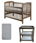 Grotime   Pearl 4-in-1 cot  Baby Bed with Mattress and Change Table Mountain Ash - Babyworth