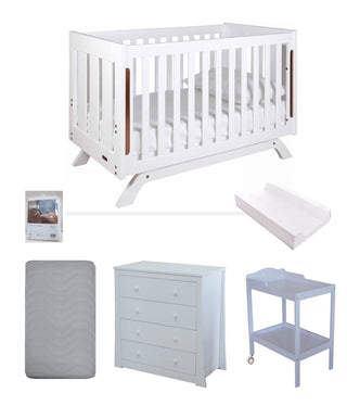 Grotime Retro Cot cot with Babyworth Mattress ,Chest and Change Table with Pad - Babyworth