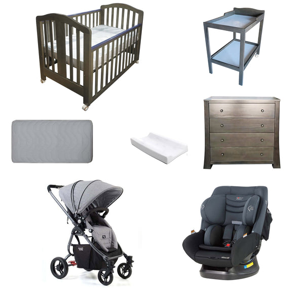 Babyworth Classic Cot+Change Table+Chest+Mother's Choice Adore Car Seat+Valco Baby Snap Ultra Pram+Mattress Package - Babyworth