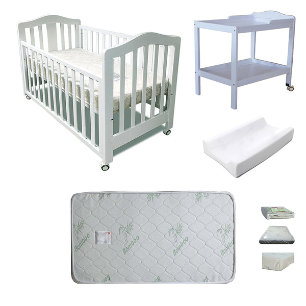 Babyworth Classic Cot +Mattress +Change Table - Babyworth