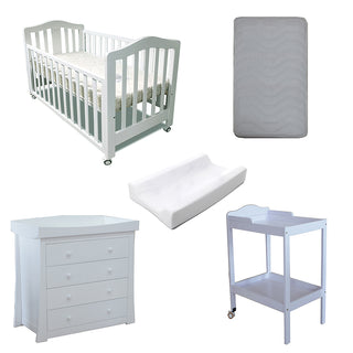 Babyworth  B2 Classic Cot+Mattress+Change Table+Chest With Changing Top+Pad Package - Babyworth