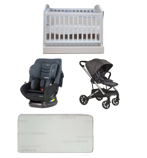 Babyworth Classic Cot With Drawer+Luxi Pram+Mother's Choice Adore Car Seat+Mattress Package - Babyworth