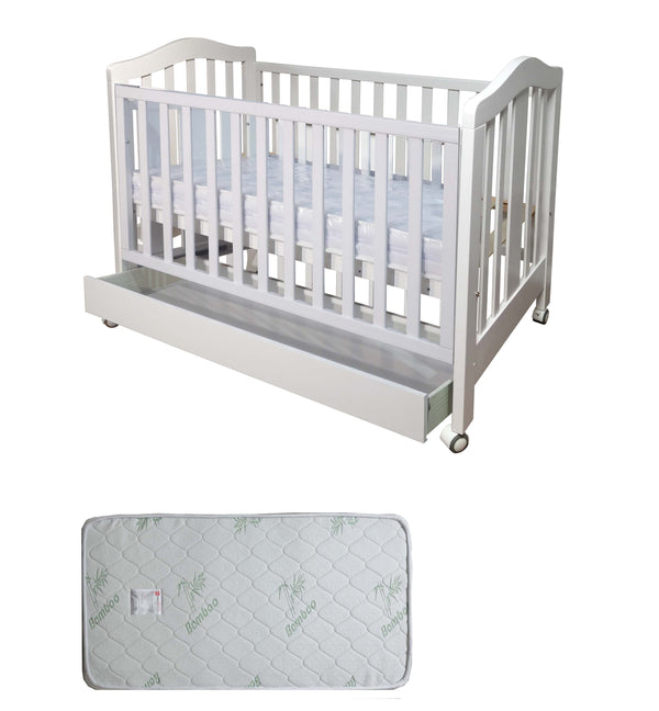 Babyworth Classic Cot With Drawer Option With Mattress - Babyworth