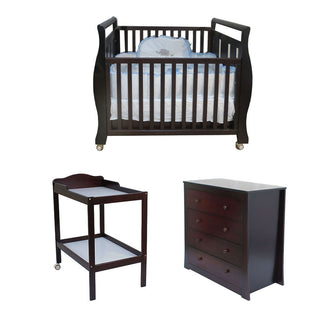 Babyworth Sleigh Cot with Mattress, Chest and Change Table with Pad Package - Babyworth