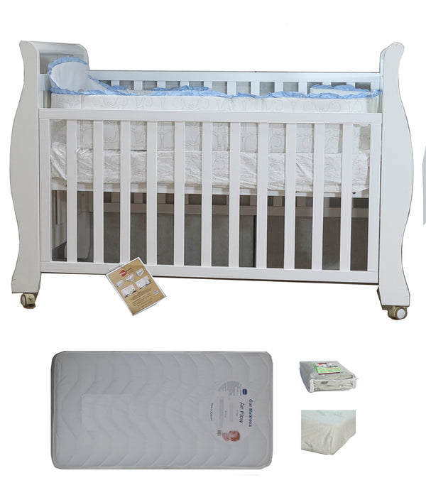 Babyworth Sleigh Cot  with Mattress - Babyworth