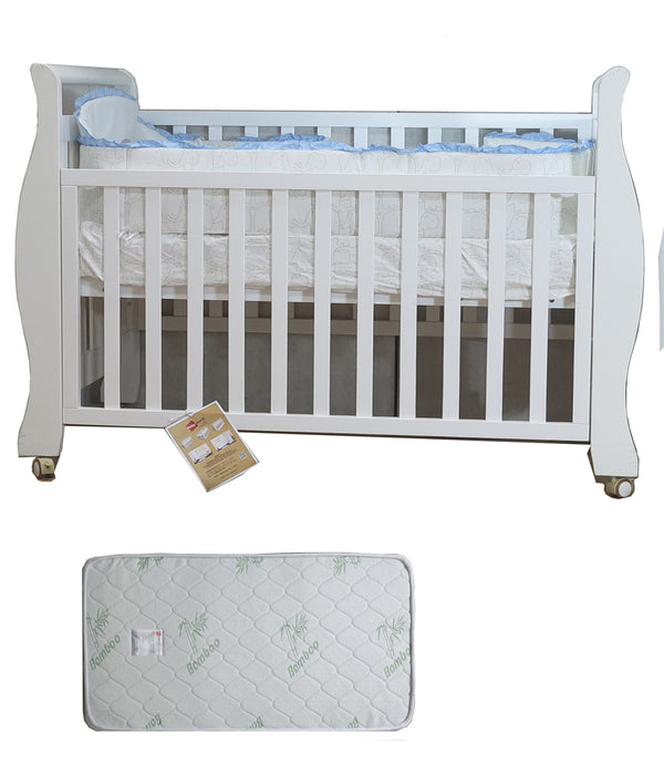 Babyworth Sleigh Cot  with Mattress - Babyworth