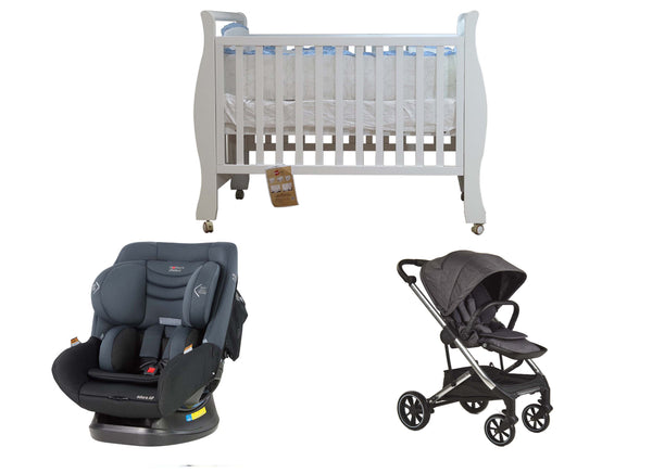 Babyworth Sleigh Cot+Mattress+Mother's Choice Adore Car Seat+Luxi Pram Deal - Babyworth