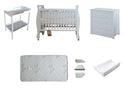 Babyworth Sleigh Cot with Mattress, Chest and Change Table with Pad Package - Babyworth