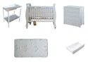 Babyworth Sleigh Cot with Mattress, Chest and Change Table with Pad Package - Babyworth