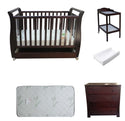 Babyworth Urban Sleigh Cot With Drawer+Chest +Change Table+Optioned With Mattress - Babyworth