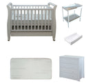 Babyworth Urban Sleigh Cot With Drawer+Chest +Change Table+Optioned With Mattress - Babyworth