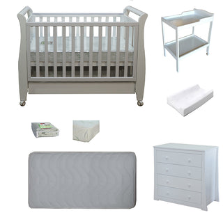 Babyworth Urban Sleigh Cot With Drawer+Chest +Change Table+Optioned With Mattress - Babyworth