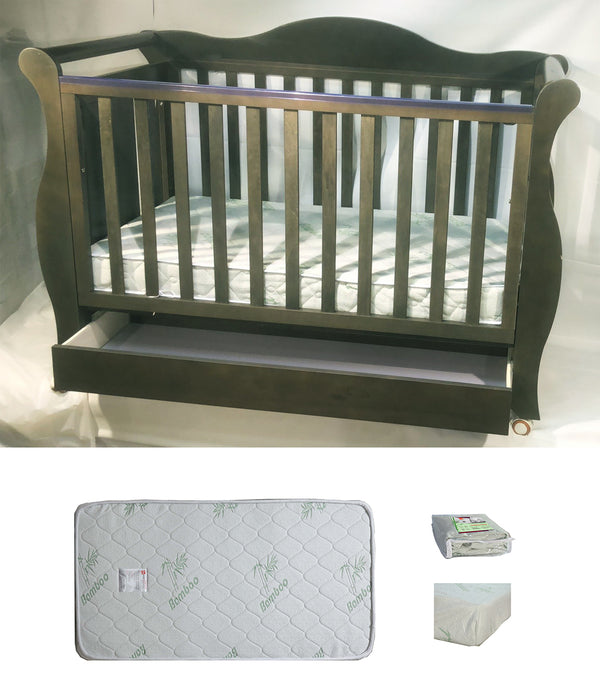 Babyworth  Imperial Sleigh Cot With Drawer And Mattress - Babyworth