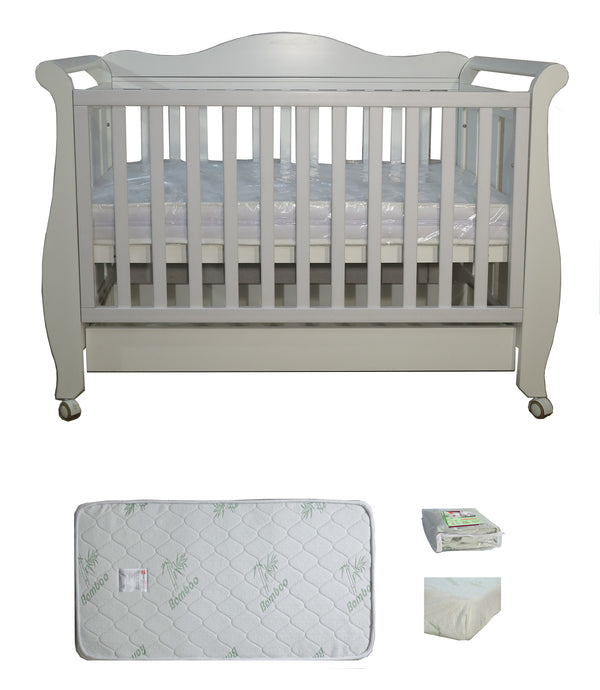 Babyworth  Imperial Sleigh Cot With Drawer And Mattress - Babyworth
