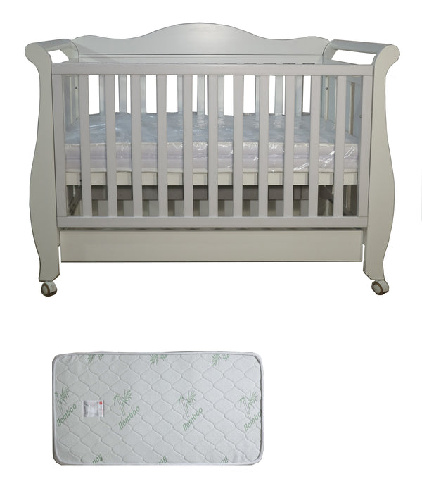 Babyworth  Imperial Sleigh Cot With Drawer And Mattress - Babyworth