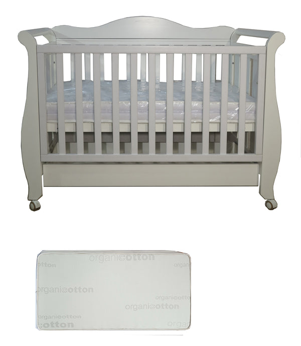 Babyworth  Imperial Sleigh Cot With Drawer And Mattress - Babyworth