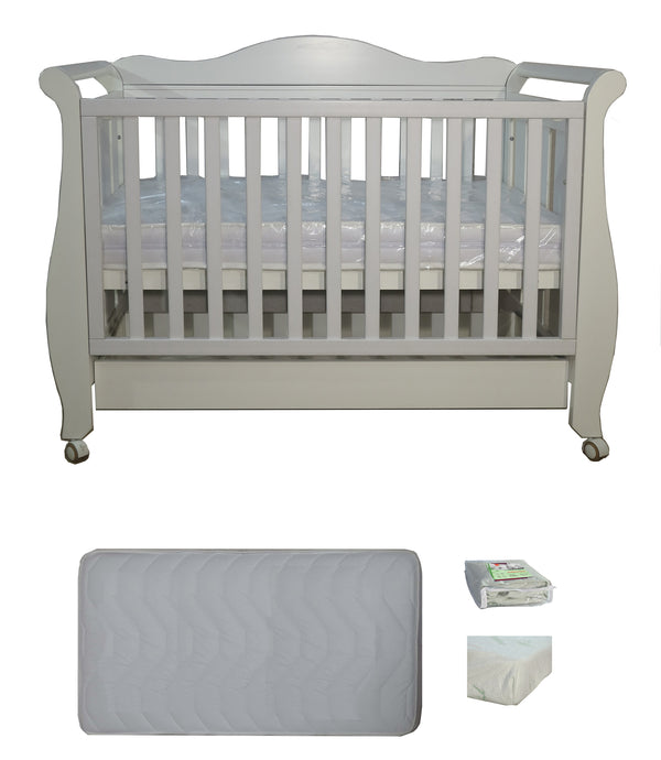 Babyworth  Imperial Sleigh Cot With Drawer And Mattress - Babyworth