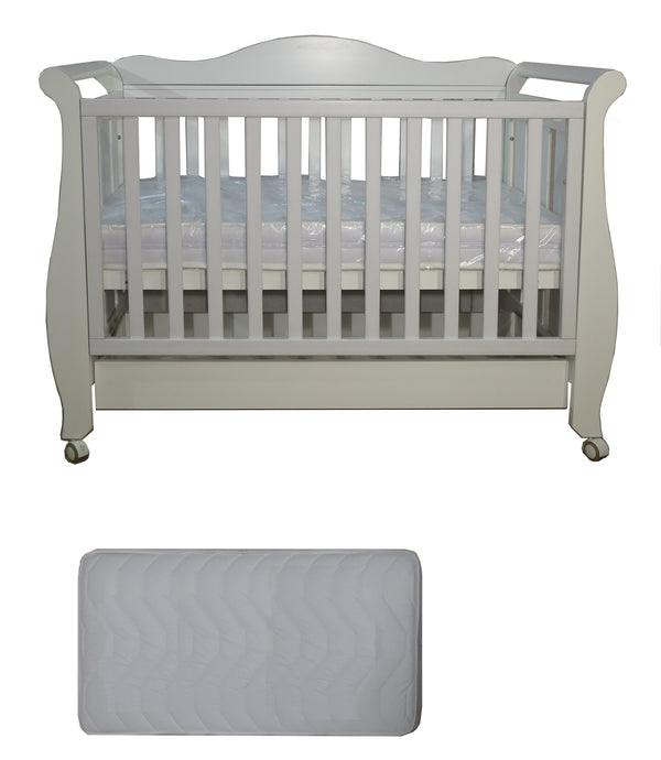 Babyworth  Imperial Sleigh Cot With Drawer And Mattress - Babyworth