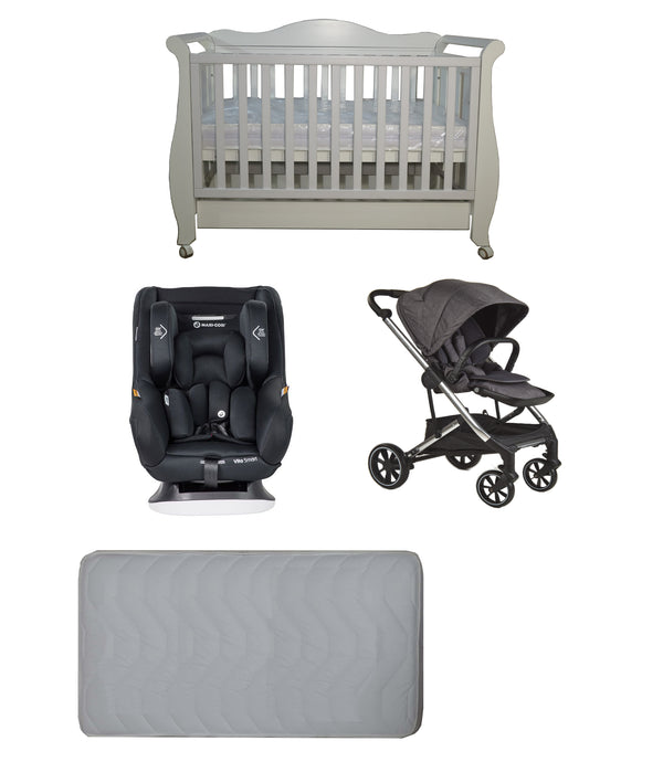 Babyworth Imperial Sleigh Cot With Drawer+Maxi Cosi Vita Car Seat+Luxi Pram Package - Babyworth