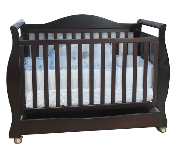 Babyworth Royal Sleigh Cot  with Drawer and Mattress - Babyworth