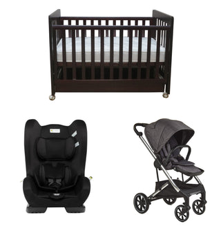 The Babyworth 1000 Package: Classic Cot (With Drawer), Mattress, Car Seat and Pram - Babyworth