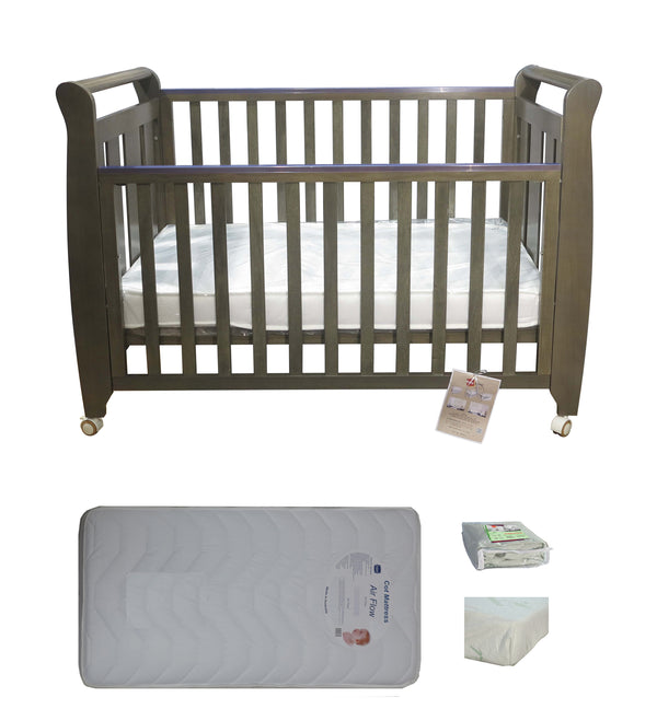 Babyworth Urban Sleigh Cot Optioned With Mattress - Babyworth