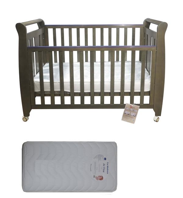 Babyworth Urban Sleigh Cot Optioned With Mattress - Babyworth