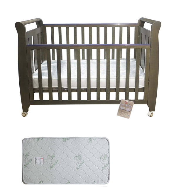 Babyworth Urban Sleigh Cot Optioned With Mattress - Babyworth