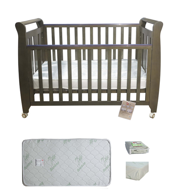 Babyworth Urban Sleigh Cot Optioned With Mattress - Babyworth