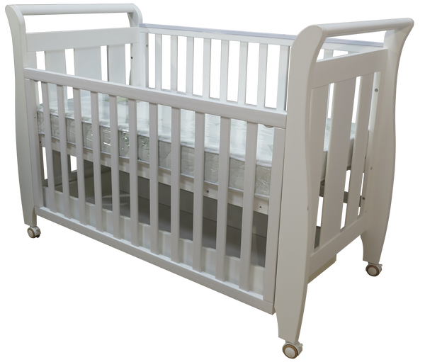 Babyworth Urban Sleigh Cot with Drawer & Mattress - Babyworth